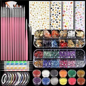 Nail Art Brushes Nail Art Tools, Nail Brushes for Nail Art Kit with Nail Sticker